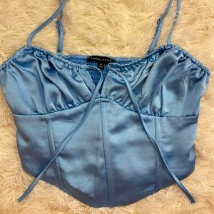 Light blue Kendall and Kylie corset top